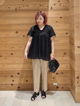 「アイテム（シャツ/ブラウス）」を使った、テソ子さん（レディース・162cm・30代）の夏コーディネート