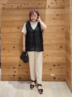 「ウツクシルエット_GLOBAL WORK」｜テソ子さん（レディース・162cm）の夏コーディネート