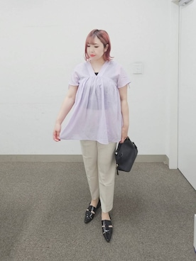 「ウツクシルエット_GLOBAL WORK」｜テソ子さん（レディース・162cm）の夏コーディネート