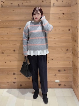 「GLOBAL WORK（グローバルワーク）のあったかウツクシルエットテーパードパンツ/575203（その他パンツ）」を使った、テソ子さん（レディース・162cm）の秋コーディネート