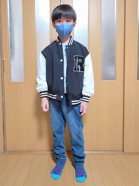 「アイテム（スウェット）」を使った、テソ子さん（キッズ・136cm）の秋コーディネート