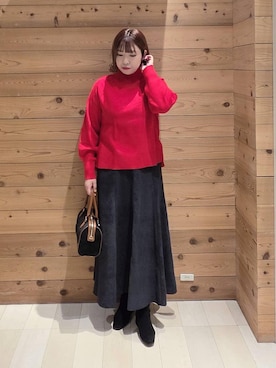 「GLOBAL WORK（グローバルワーク）のアイテム（ボストンバッグ）」を使った、テソ子さん（レディース・162cm）の冬コーディネート