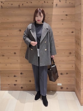 「アイテム（チェスターコート）」を使った、テソ子さん（レディース・162cm・30代）の秋コーディネート