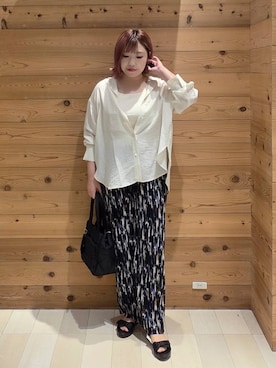 「アイテム（タンクトップ）」を使った、テソ子さん（レディース・162cm・30代）の夏コーディネート