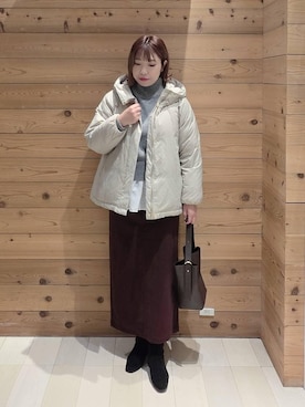 「アイテム（ダウンジャケット/コート）」を使った、テソ子さん（レディース・162cm・30代）の冬コーディネート