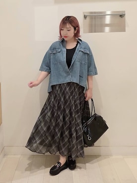 「アイテム（ボストンバッグ）」を使った、テソ子さん（レディース・162cm・30代）の夏コーディネート