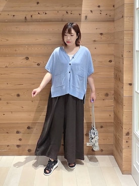 「GLOBAL WORK（グローバルワーク）のアイテム（パンツ）」を使った、テソ子さん（レディース・162cm）の夏コーディネート
