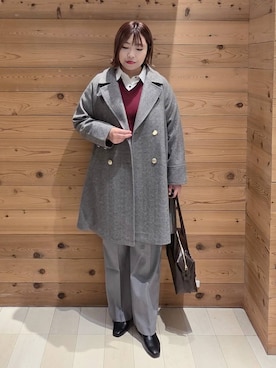 「アイテム（チェスターコート）」を使った、テソ子さん（レディース・162cm・30代）の秋コーディネート