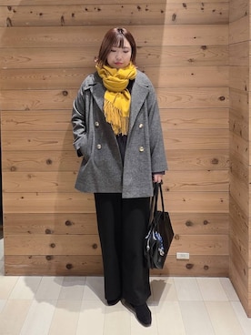 「アイテム（チェスターコート）」を使った、テソ子さん（レディース・162cm・30代）の秋コーディネート