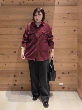 「GLOBAL WORK（グローバルワーク）のGOODデニムバギーパンツ/498388（デニムパンツ）」を使った、テソ子さん（レディース・162cm）の秋コーディネート