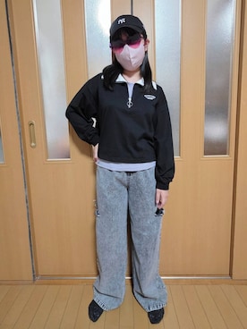 「アイテム（マウンテンパーカー）」を使った、テソ子さん（キッズ・151cm）の秋コーディネート