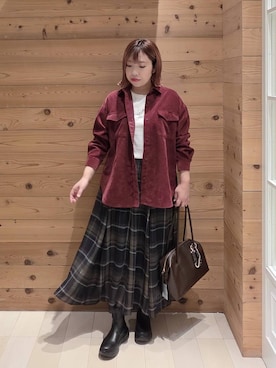 「アイテム（ボストンバッグ）」を使った、テソ子さん（レディース・162cm・30代）の秋コーディネート