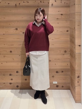 「アイテム（ボストンバッグ）」を使った、テソ子さん（レディース・162cm・30代）の秋コーディネート