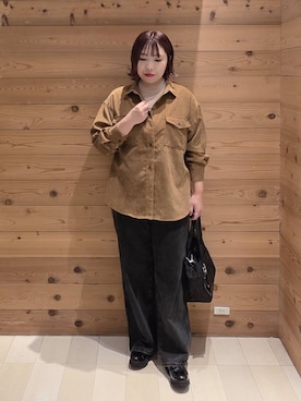 「GLOBAL WORK（グローバルワーク）のGOODデニムバギーパンツ/498388（デニムパンツ）」を使った、テソ子さん（レディース・162cm）の秋コーディネート
