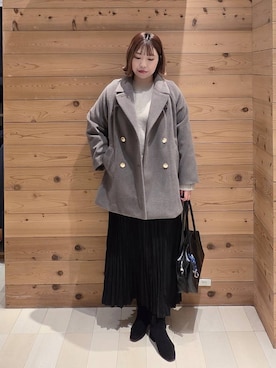 「ハグミーニット_GLOBALWORK」｜テソ子さん（レディース・162cm）の冬コーディネート