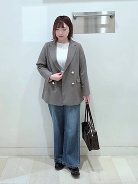 「GLOBAL WORK（グローバルワーク）のアイテム（パンツ）」を使った、テソ子さん（レディース・162cm）の春コーディネート