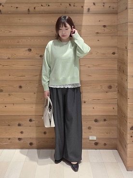 「GLOBAL WORK（グローバルワーク）のアイテム（トップス）」を使った、テソ子さん（レディース・162cm）の春コーディネート