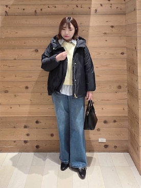 「GLOBAL WORK（グローバルワーク）のアイテム（デニムパンツ）」を使った、テソ子さん（レディース・162cm）の冬コーディネート