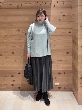 「ハグミーニット_GLOBALWORK」｜テソ子さん（レディース・162cm）の秋コーディネート