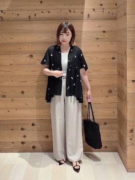 「GLOBAL WORK（グローバルワーク）のアイテム（パンツ）」を使った、テソ子さん（レディース・162cm）の夏コーディネート
