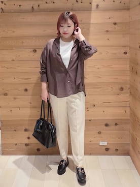 「アイテム（ローファー）」を使った、テソ子さん（レディース・162cm・30代）の夏コーディネート