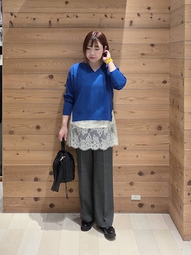 「GLOBAL WORK（グローバルワーク）のエアかる厚底ローファー/136031（ローファー、ブラック系）」を使った、テソ子さん（レディース・162cm）の春コーディネート