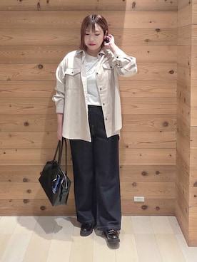 「アイテム（ボストンバッグ）」を使った、テソ子さん（レディース・162cm・30代）の秋コーディネート