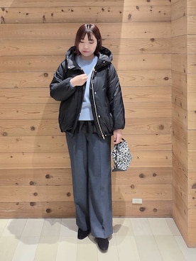 「GLOBAL WORK（グローバルワーク）のアイテム（ダウンジャケット/コート）」を使った、テソ子さん（レディース・162cm）の冬コーディネート