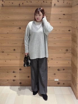 「アイテム（チェスターコート）」を使った、テソ子さん（レディース・162cm・30代）の秋コーディネート