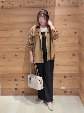 「アイテム（サロペット/オーバーオール）」を使った、テソ子さん（レディース・162cm）の秋コーディネート