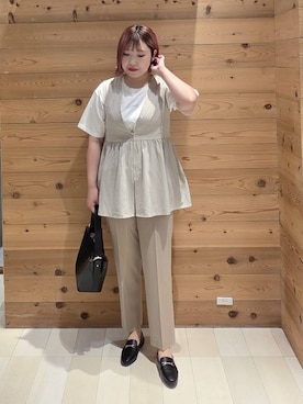 「アイテム（ベスト）」を使った、テソ子さん（レディース・162cm・30代）の夏コーディネート