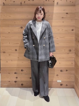 「アイテム（チェスターコート）」を使った、テソ子さん（レディース・162cm・30代）の秋コーディネート