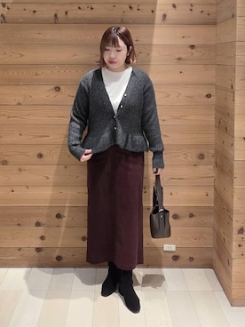 「アイテム（チェスターコート、その他）」を使った、テソ子さん（レディース・162cm）の冬コーディネート