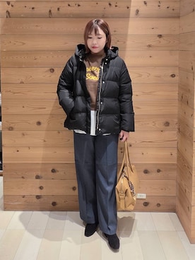 「アイテム（ボストンバッグ、ベージュ系）」を使った、テソ子さん（レディース・162cm）の秋コーディネート