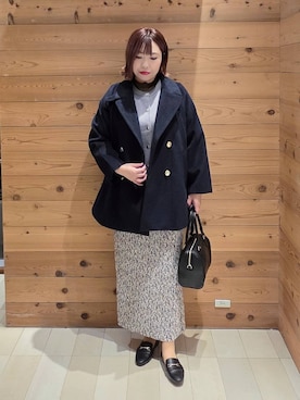 「アイテム（チェスターコート）」を使った、テソ子さん（レディース・162cm・30代）の秋コーディネート