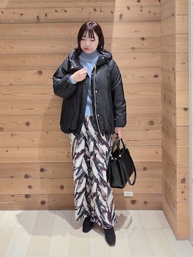 「GLOBAL WORK（グローバルワーク）のアイテム（ダウンジャケット/コート）」を使った、テソ子さん（レディース・162cm）の冬コーディネート