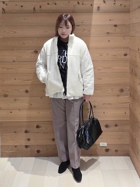 「アイテム（ブルゾン）」を使った、テソ子さん（レディース・162cm・30代）の秋コーディネート