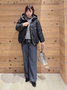 「GLOBAL WORK（グローバルワーク）のアイテム（ダウンジャケット/コート）」を使った、テソ子さん（レディース・162cm）の冬コーディネート