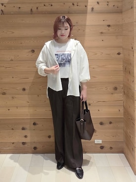「アイテム（ローファー）」を使った、テソ子さん（レディース・162cm・30代）の夏コーディネート