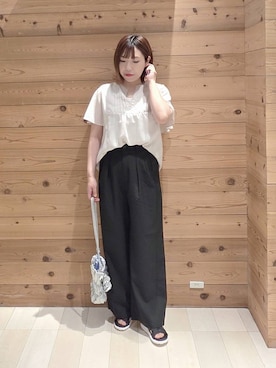 「GLOBAL WORK（グローバルワーク）のアイテム」を使った、テソ子さん（レディース・162cm）の夏コーディネート
