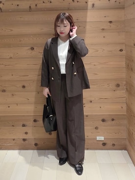 「アイテム（テーラードジャケット）」を使った、テソ子さん（レディース・162cm・30代）の秋コーディネート