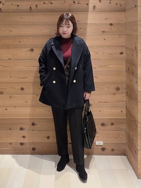 「アイテム（チェスターコート）」を使った、テソ子さん（レディース・162cm・30代）の秋コーディネート