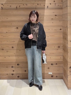 「GLOBAL WORK（グローバルワーク）のアイテム（ブルゾン）」を使った、テソ子さん（レディース・162cm）の春コーディネート