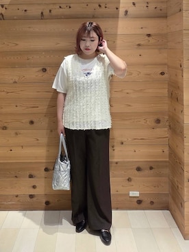「アイテム（ローファー）」を使った、テソ子さん（レディース・162cm・30代）の夏コーディネート