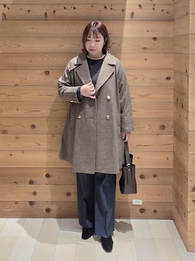 「アイテム（チェスターコート）」を使った、テソ子さん（レディース・162cm・30代）の冬コーディネート