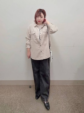 「アイテム（タンクトップ）」を使った、テソ子さん（レディース・162cm・30代）の秋コーディネート