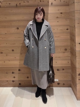 「アイテム（チェスターコート）」を使った、テソ子さん（レディース・162cm・30代）の冬コーディネート