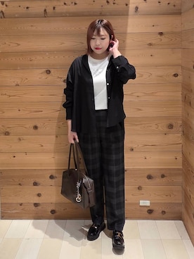 「アイテム（ボストンバッグ）」を使った、テソ子さん（レディース・162cm・30代）の秋コーディネート
