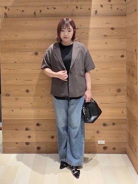 「GLOBAL WORK（グローバルワーク）のアイテム（ジャケット/アウター）」を使った、テソ子さん（レディース・162cm）の夏コーディネート