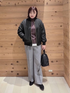 「GLOBAL WORK（グローバルワーク）のアイテム（ブルゾン）」を使った、テソ子さん（レディース・162cm）の秋コーディネート